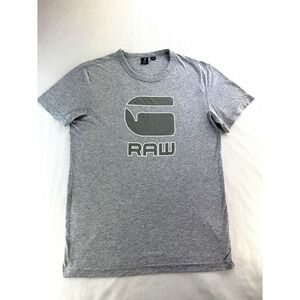 G‎ Star Raw Men's Cadulor Gray Logo Short Sleeve T Shirt Size Medium